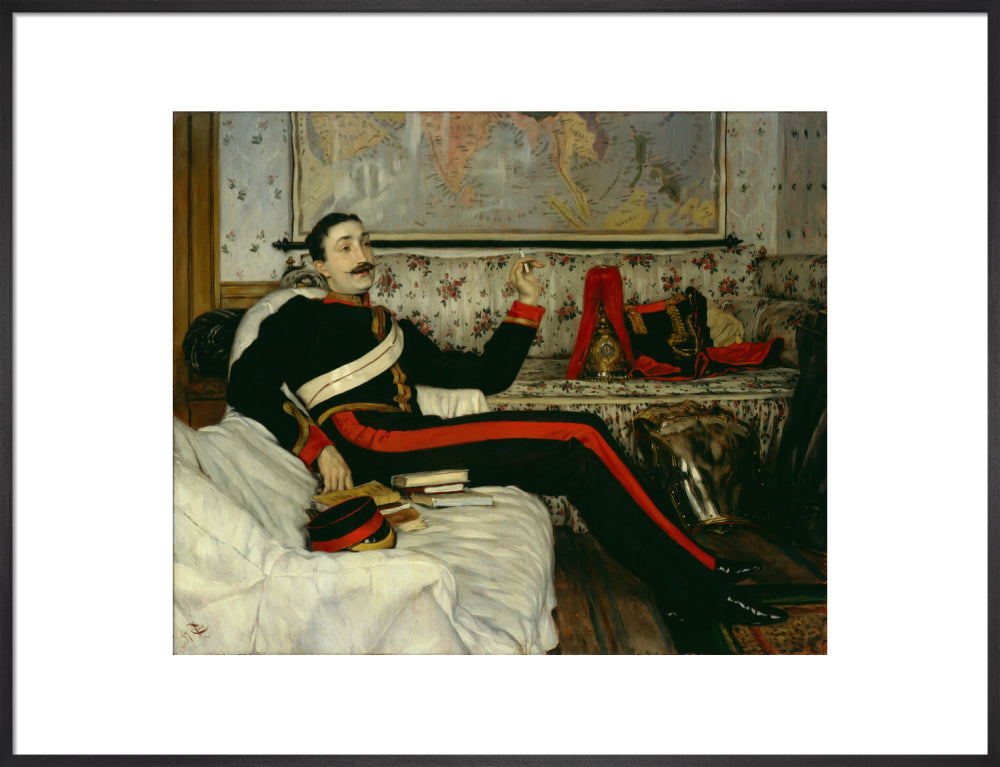 Frederick burnaby portrait print (art print, large, black frame)