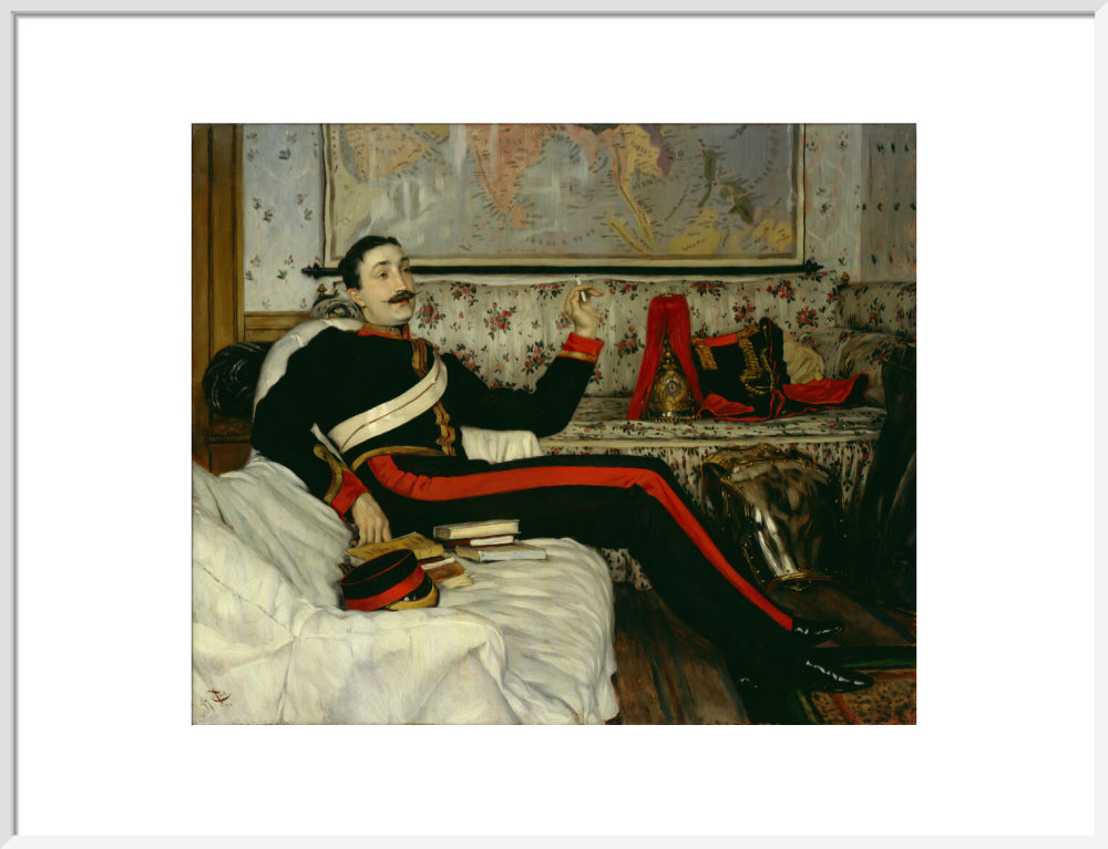 Frederick burnaby portrait print (art print, large, white frame)