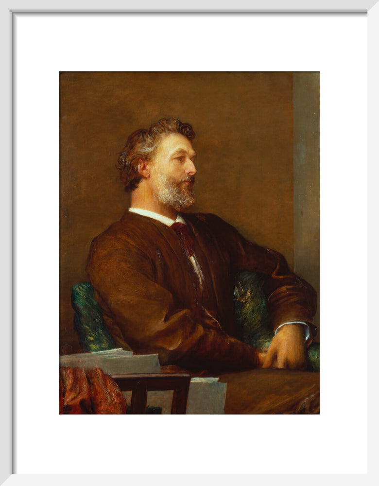 Frederic leighton, baron leighton portrait print (art print, small, white frame)