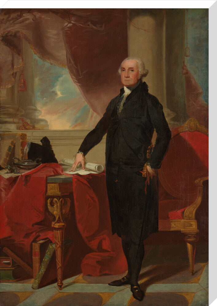 George washington portrait print (stretched canvas, extra large, no frame)