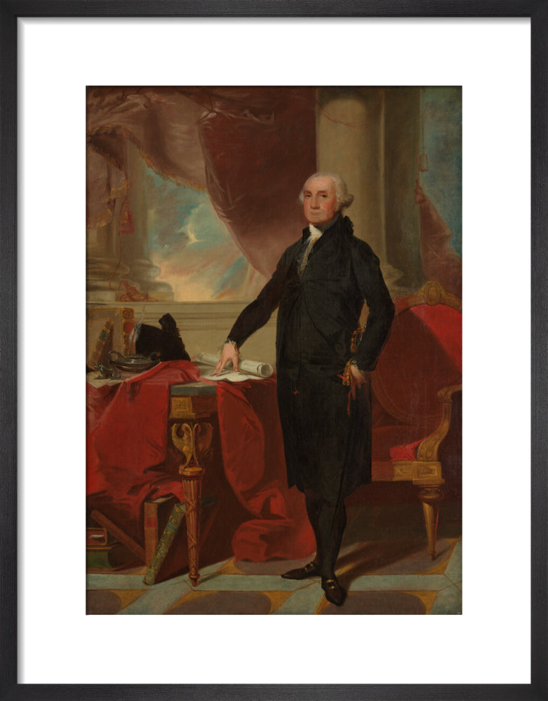 George washington portrait print (art print, small, black frame)