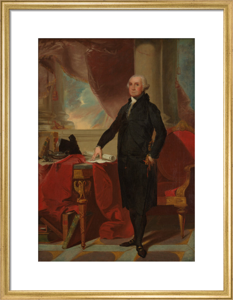 George washington portrait print (art print, medium, gold frame)