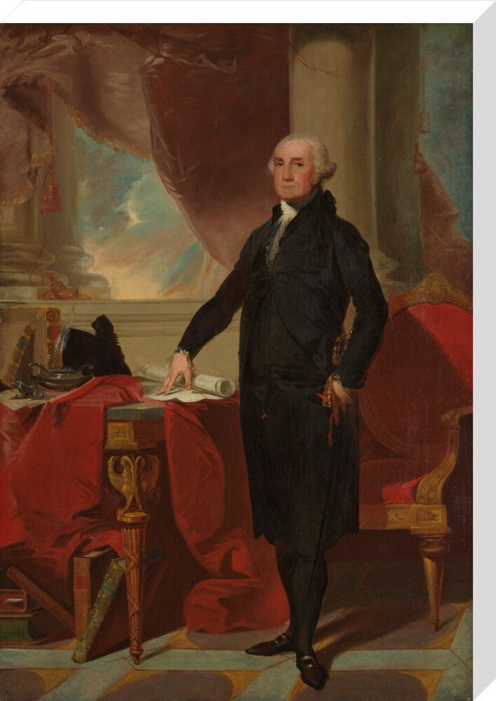 George washington portrait print (stretched canvas, large, no frame)