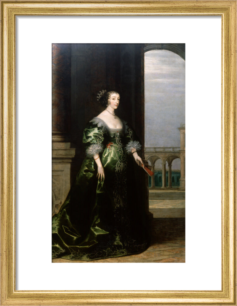 Henrietta maria portrait print (art print, small, gold frame)