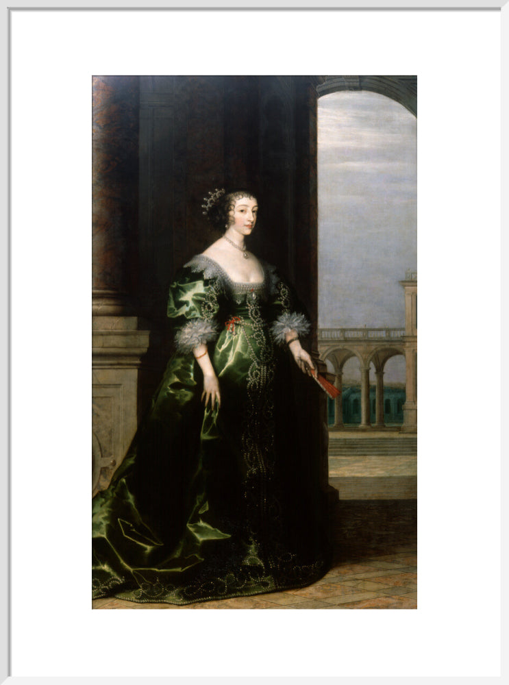 Henrietta maria portrait print (art print, large, white frame)