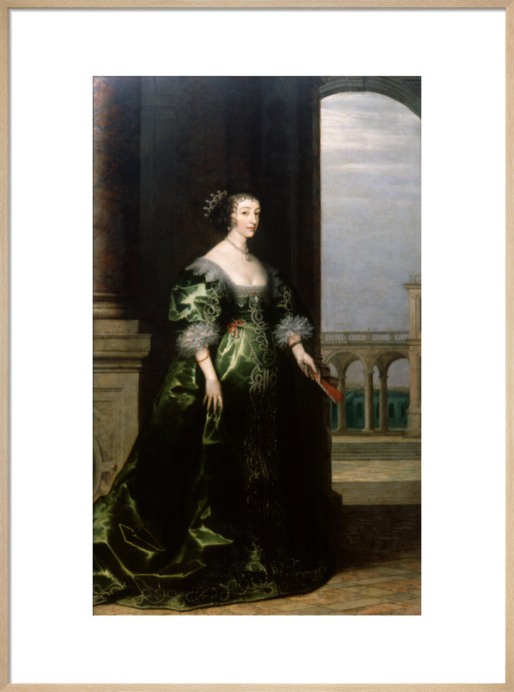 Henrietta maria portrait print (art print, large, natural frame)