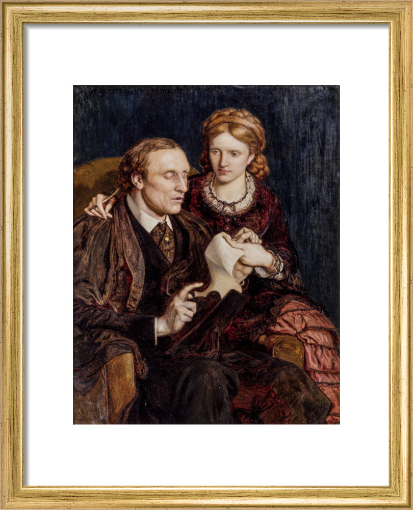 Henry fawcett; dame millicent fawcett portrait print (art print, small, gold frame)