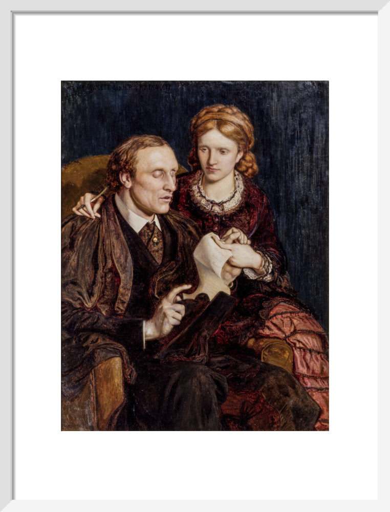 Henry fawcett; dame millicent fawcett portrait print (art print, medium, white frame)