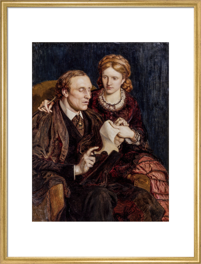 Henry fawcett; dame millicent fawcett portrait print (art print, large, gold frame)