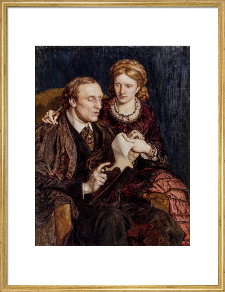 Henry fawcett; dame millicent fawcett portrait print (art print, large, gold frame)