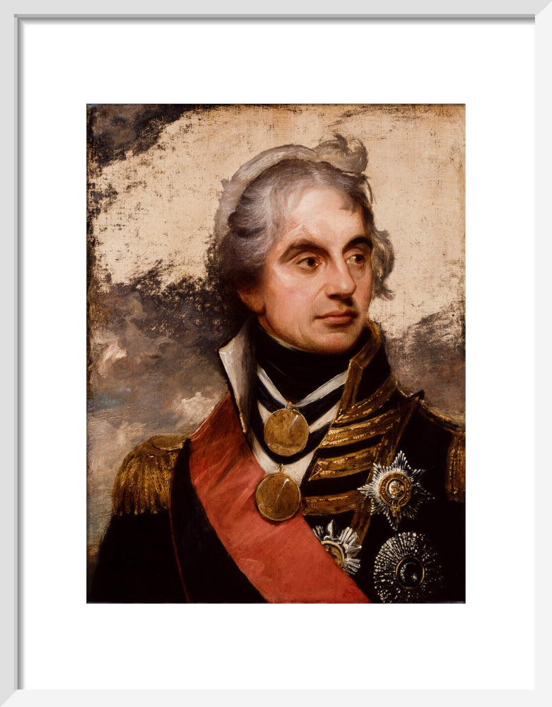 Horatio nelson portrait print (art print, small, white frame)