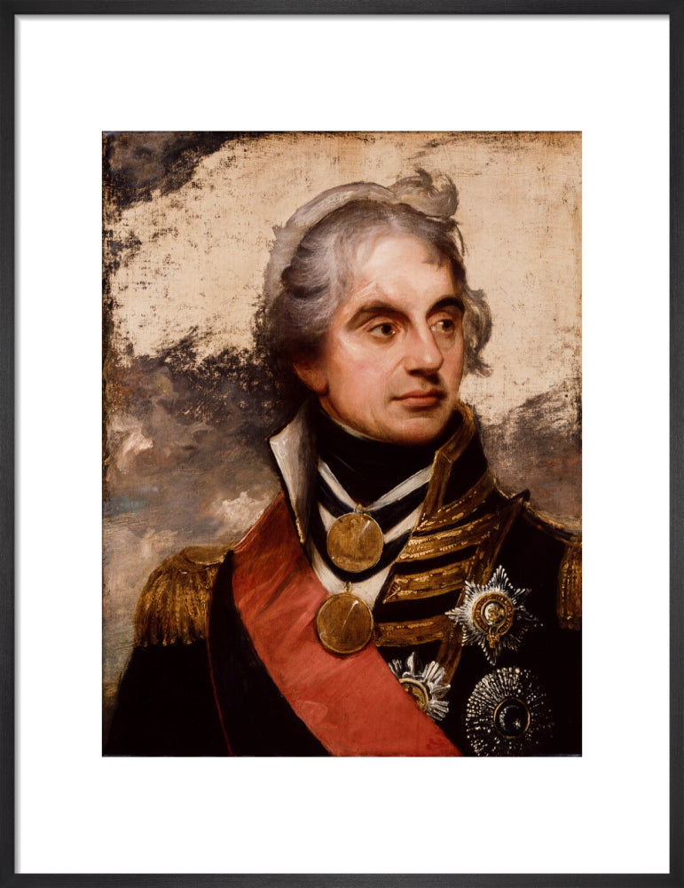 Horatio nelson portrait print (art print, medium, black frame)