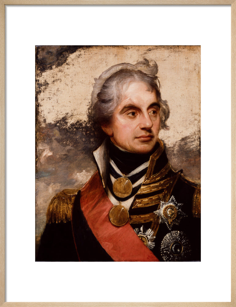 Horatio nelson portrait print (art print, medium, natural frame)