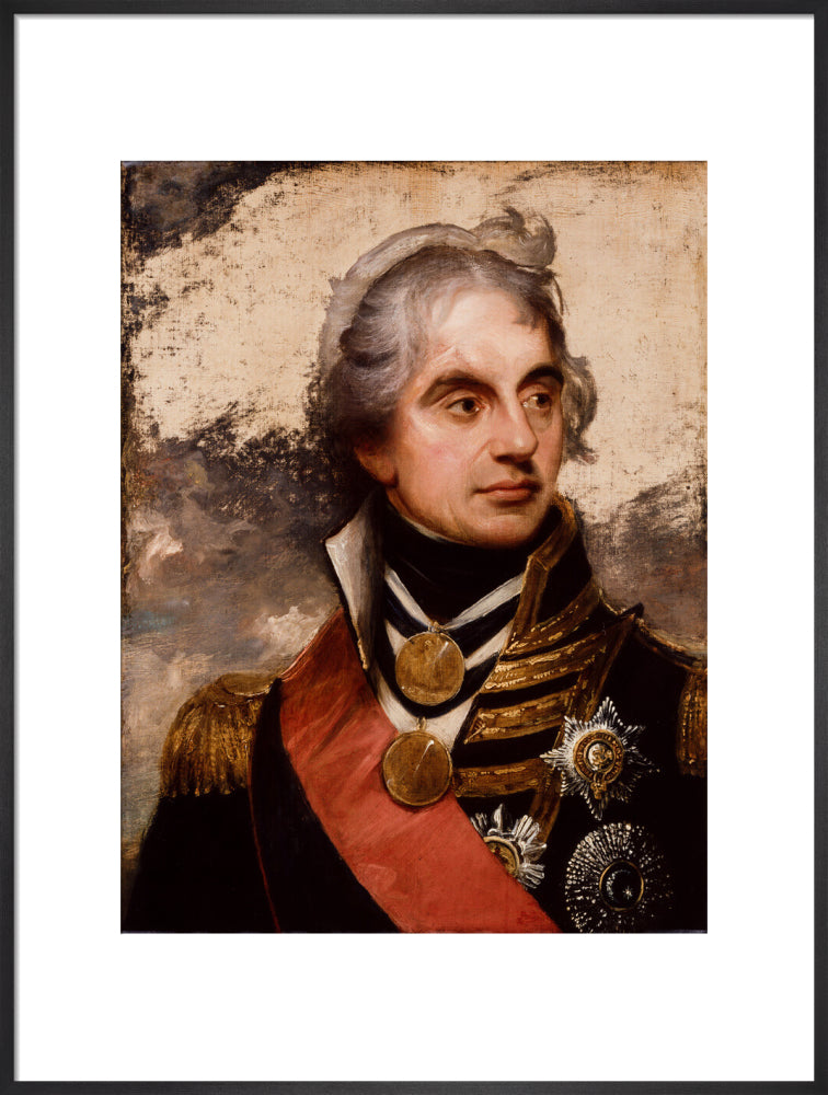 Horatio nelson portrait print (art print, large, black frame)