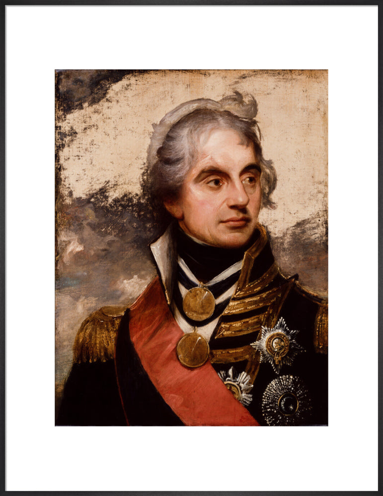 Horatio nelson portrait print (art print, extra large, black frame)