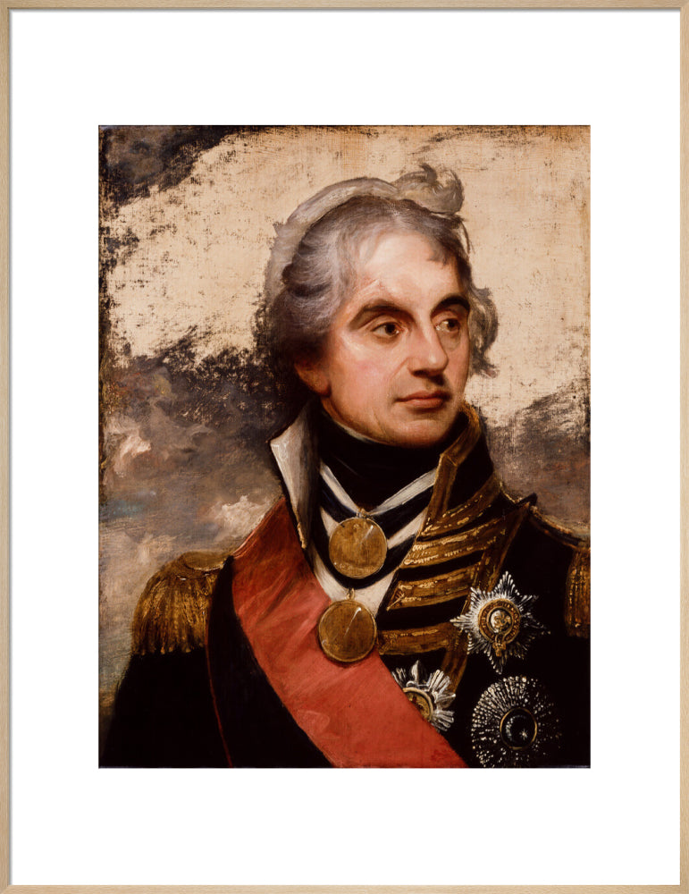 Horatio nelson portrait print (art print, extra large, natural frame)