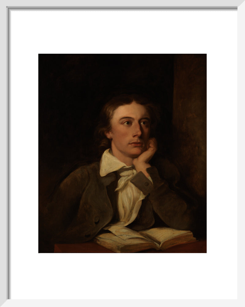 John keats portrait print (art print, small, white frame)