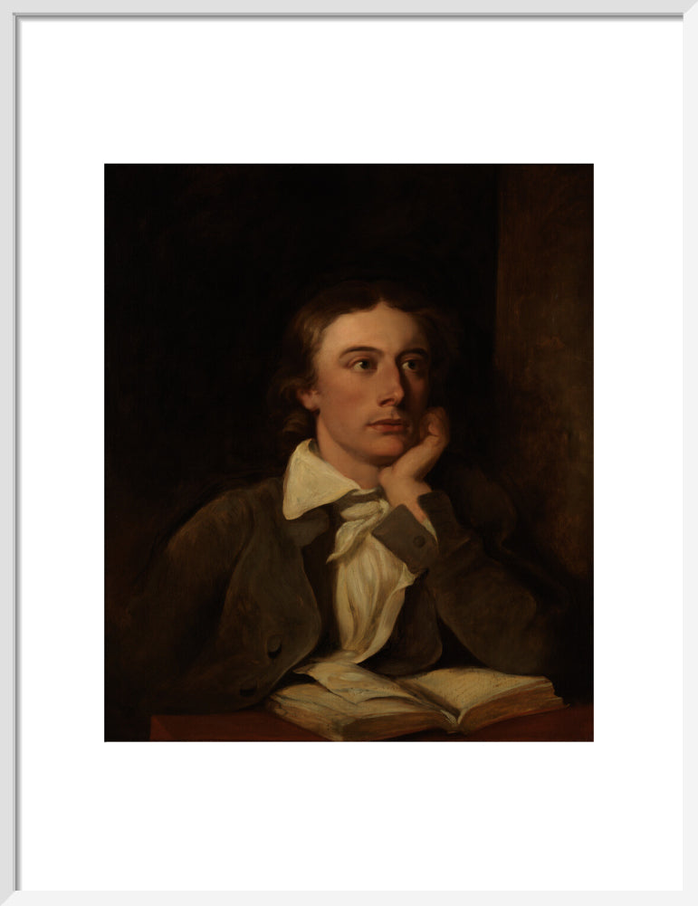 John keats portrait print (art print, medium, white frame)