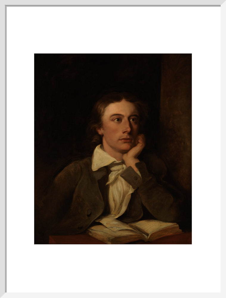 John keats portrait print (art print, large, white frame)