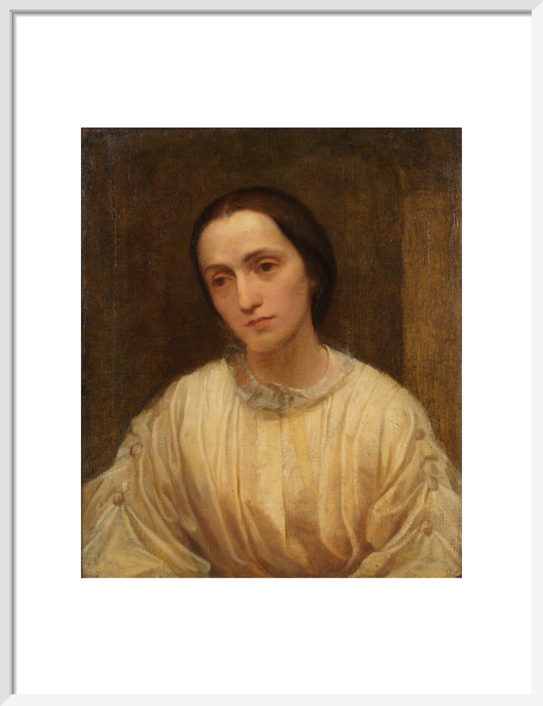 Julia margaret cameron portrait print (art print, medium, white frame)