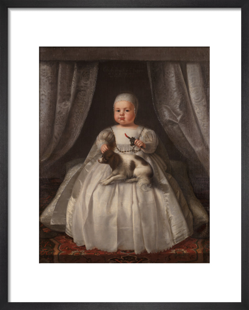 King charles ii portrait print (art print, small, black frame)