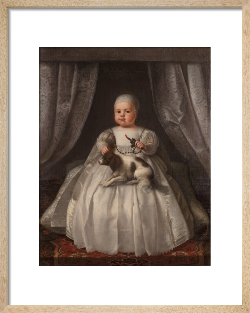 King charles ii portrait print (art print, small, natural frame)