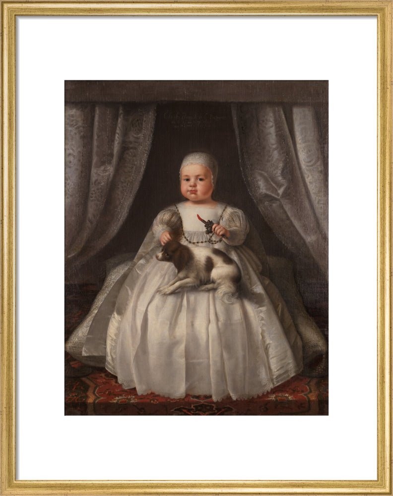 King charles ii portrait print (art print, medium, gold frame)