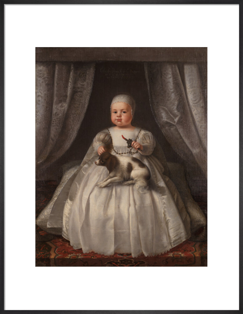 King charles ii portrait print (art print, large, black frame)