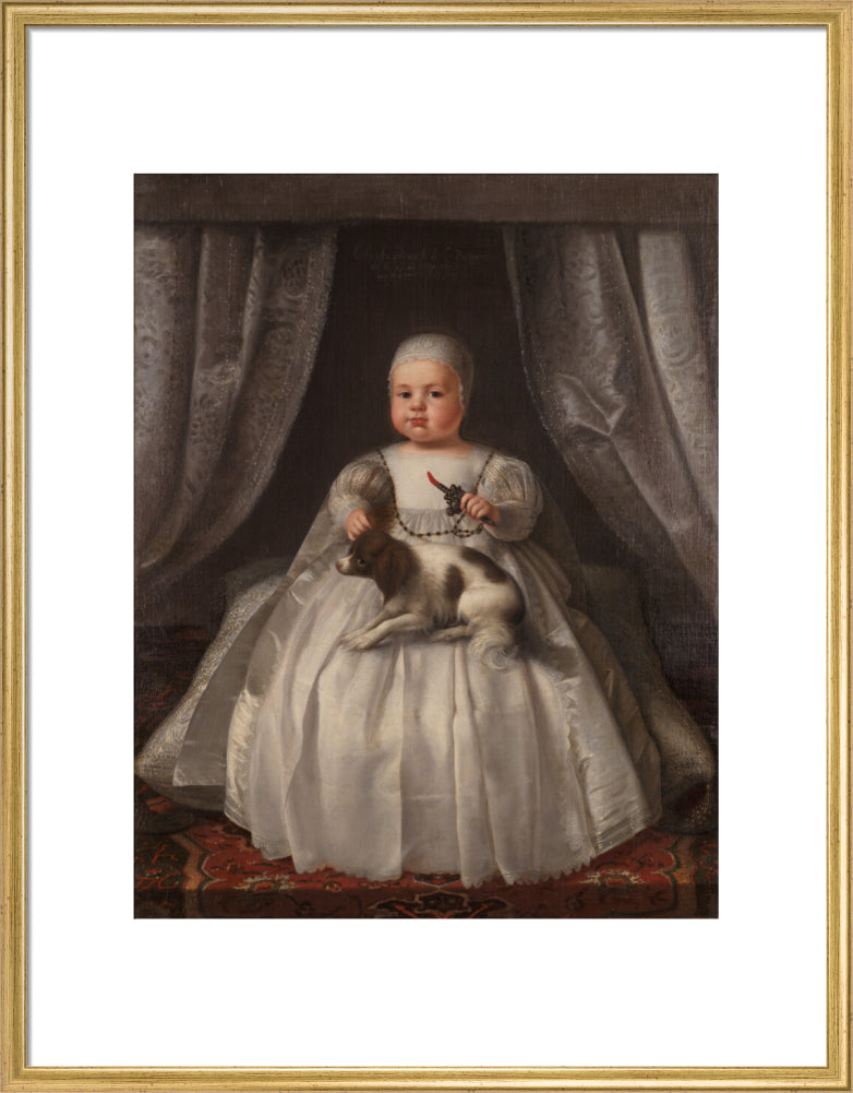 King charles ii portrait print (art print, large, gold frame)