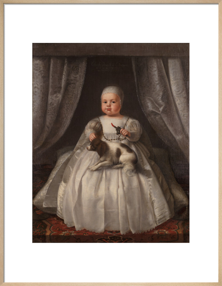 King charles ii portrait print (art print, large, natural frame)