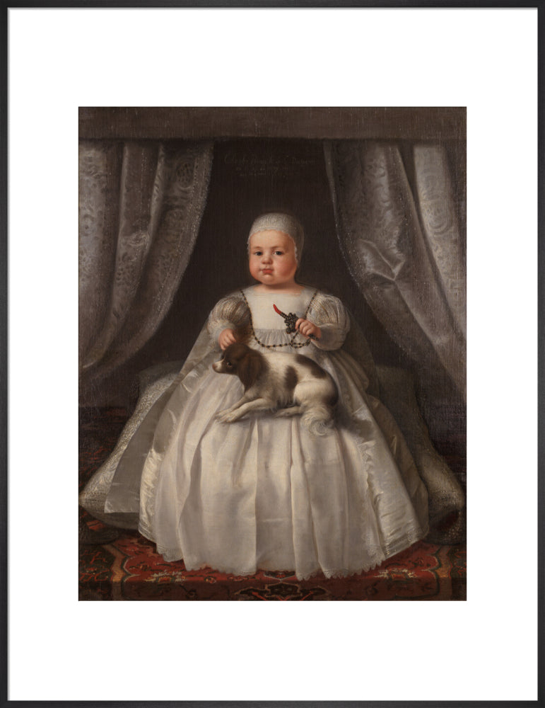 King charles ii portrait print (art print, extra large, black frame)
