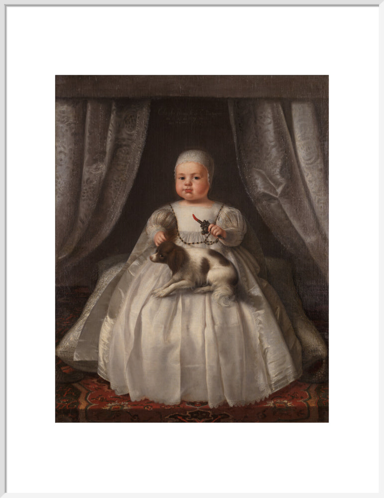 King charles ii portrait print (art print, extra large, white frame)