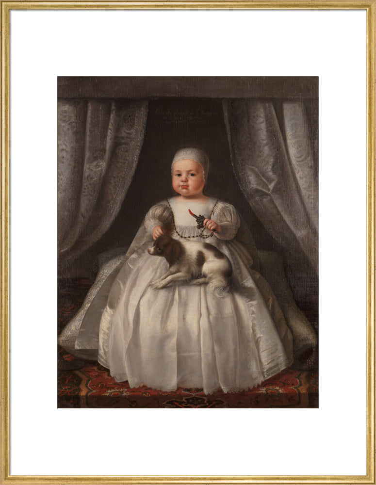 King charles ii portrait print (art print, extra large, gold frame)