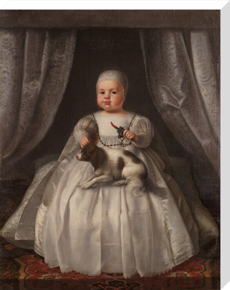 King charles ii portrait print (stretched canvas, large, no frame)