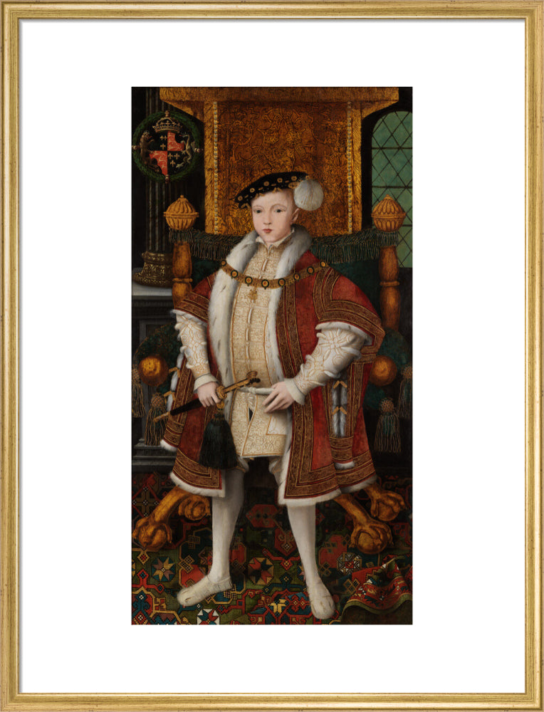 King edward vi portrait print (art print, large, gold frame)