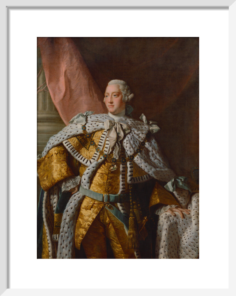 King george iii portrait print (art print, small, white frame)