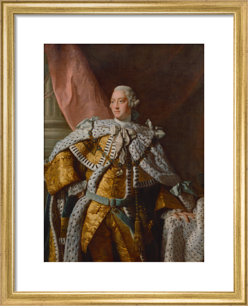 King george iii portrait print (art print, small, gold frame)