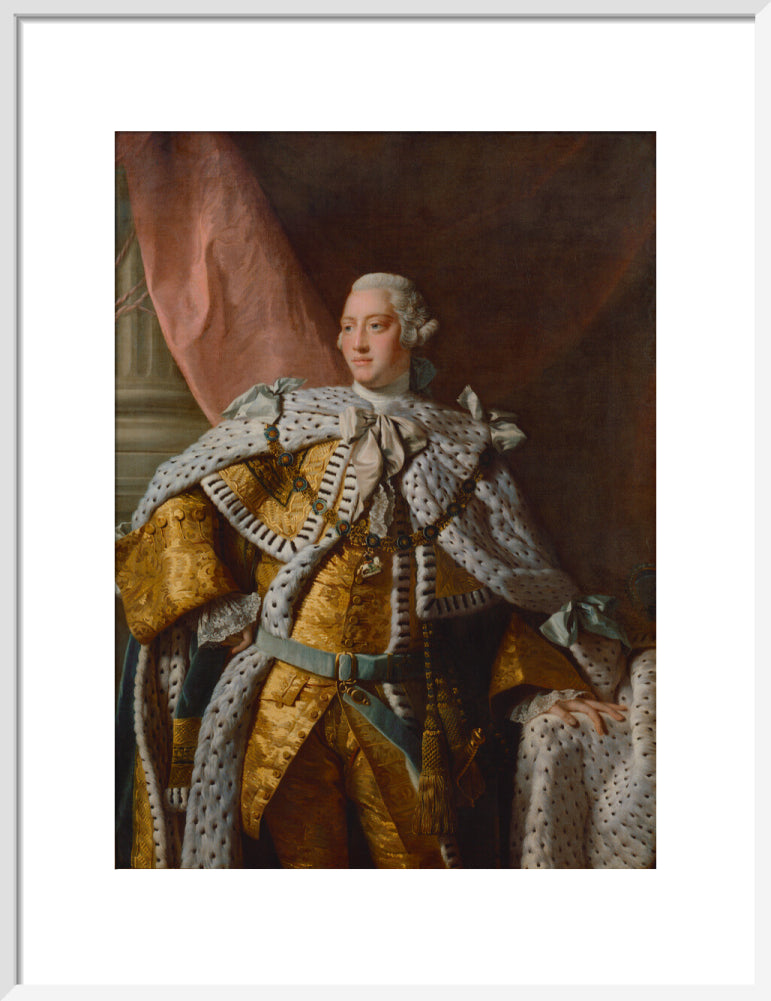 King george iii portrait print (art print, medium, white frame)
