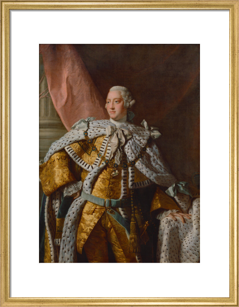 King george iii portrait print (art print, medium, gold frame)