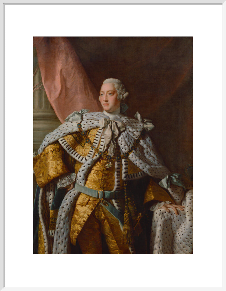 King george iii portrait print (art print, large, white frame)
