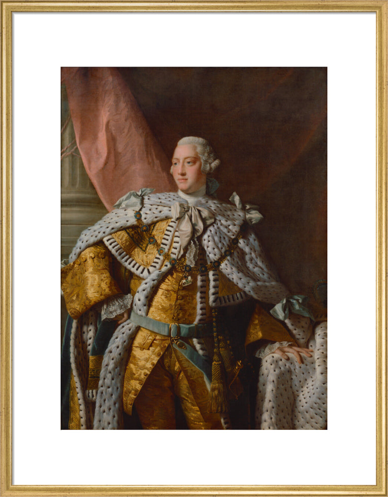 King george iii portrait print (art print, large, gold frame)