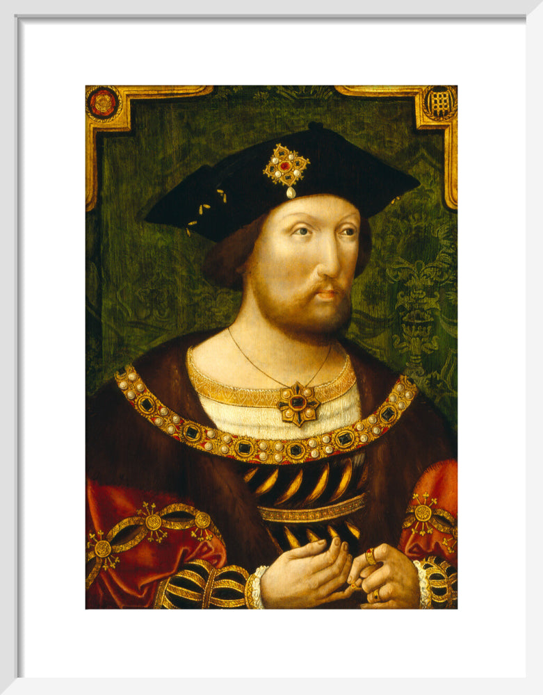 King henry viii portrait print (art print, small, white frame)