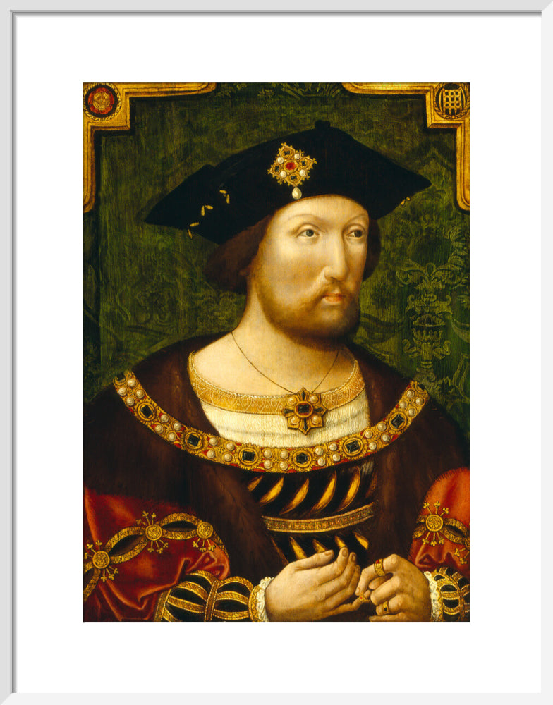 King henry viii portrait print (art print, medium, white frame)