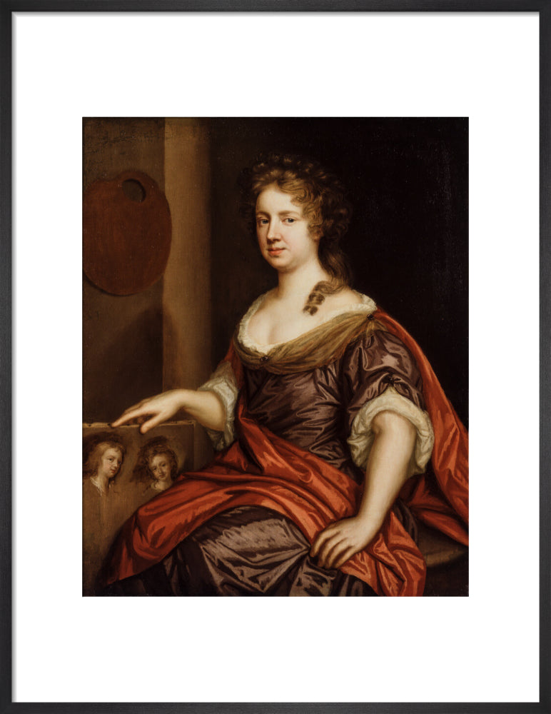 Mary beale portrait print (art print, medium, black frame)