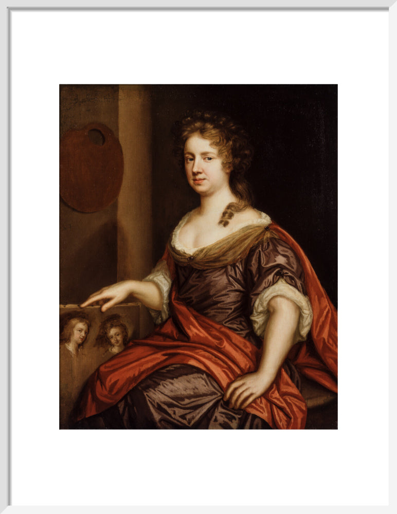 Mary beale portrait print (art print, medium, white frame)