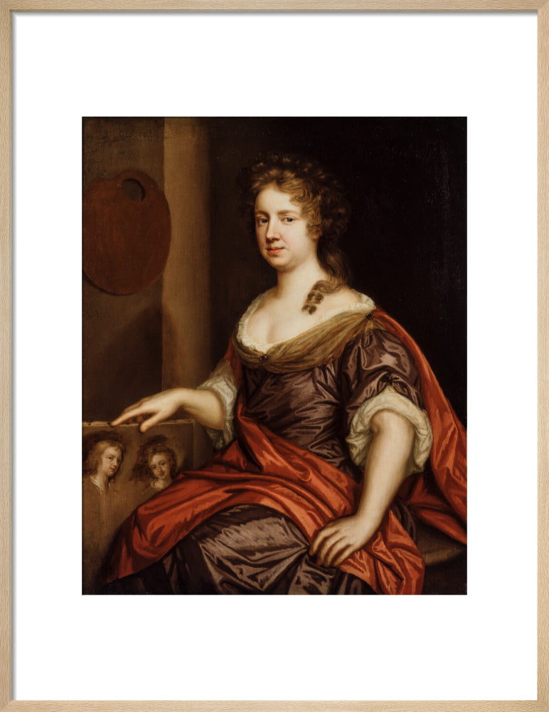 Mary beale portrait print (art print, medium, natural frame)