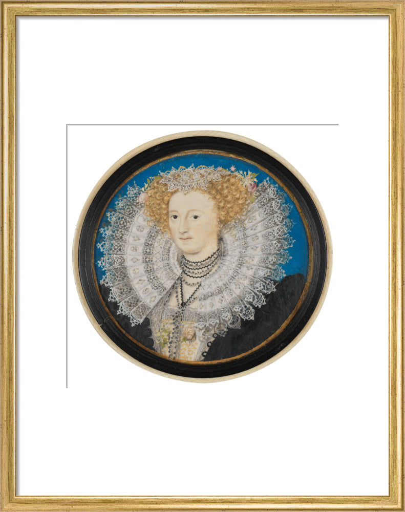 Mary herbert, countess of pembroke portrait print (art print, medium, gold frame)