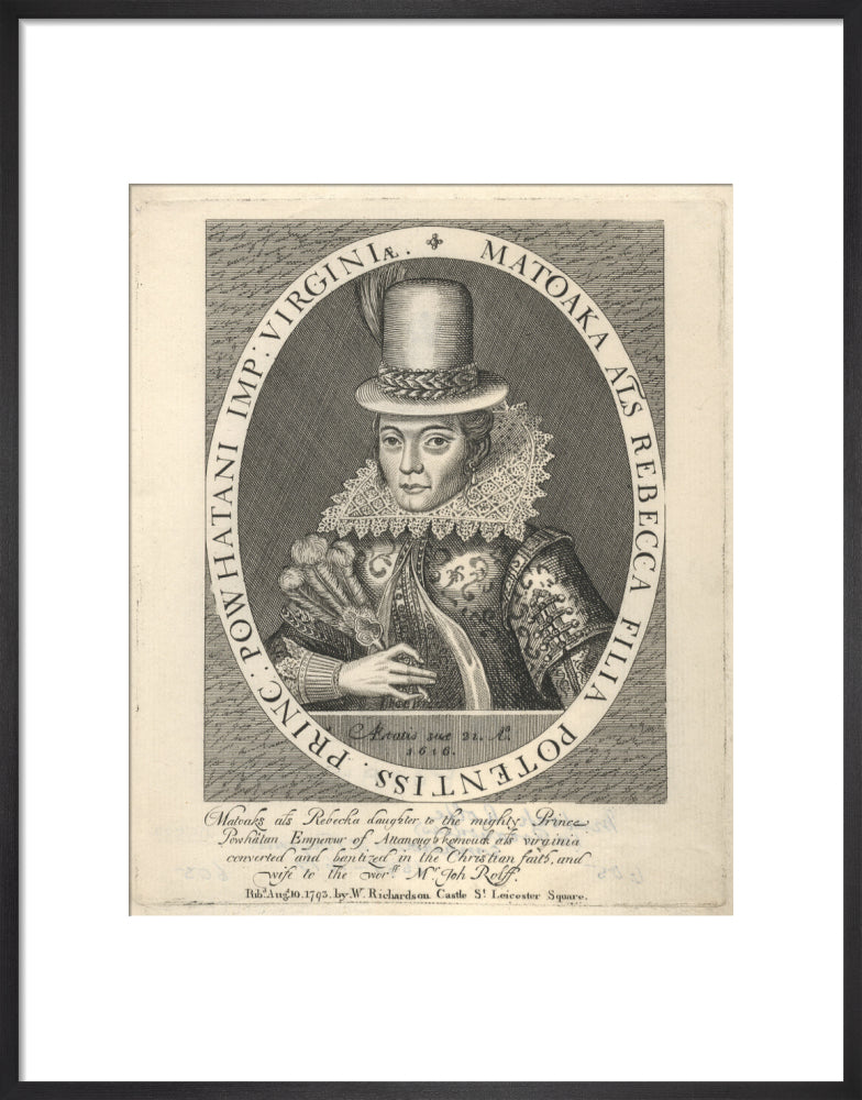 Pocahontas portrait print (art print, medium, black frame)
