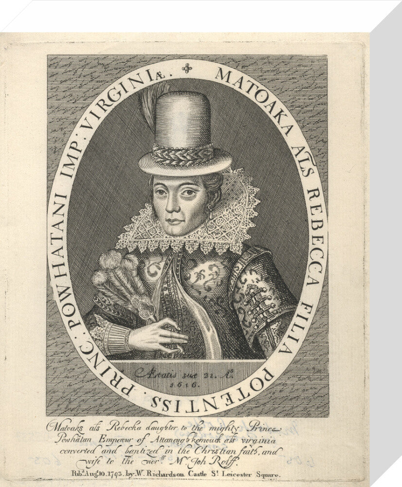 Pocahontas portrait print (stretched canvas, small, no frame)