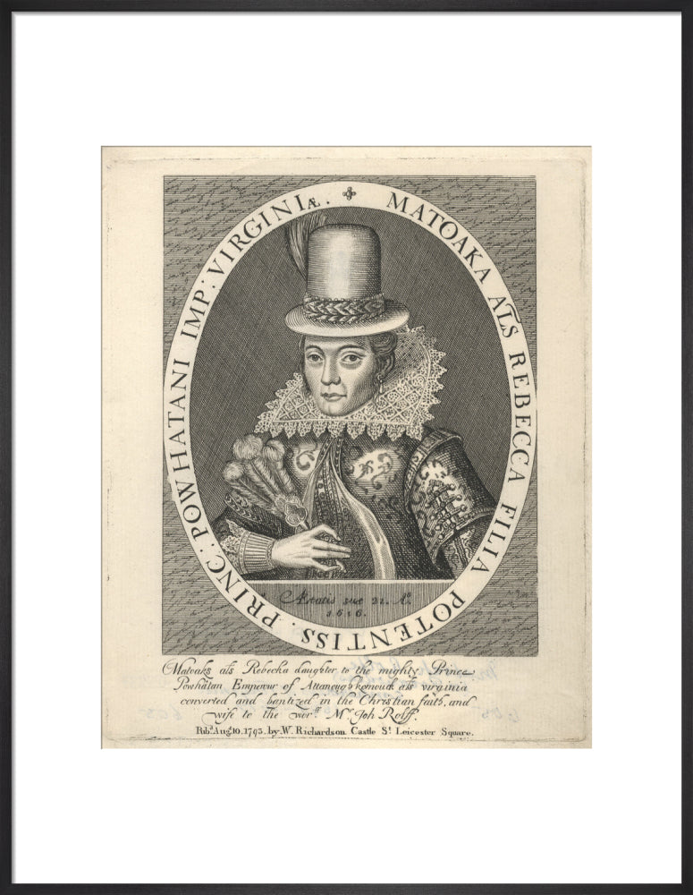 Pocahontas portrait print (art print, large, black frame)
